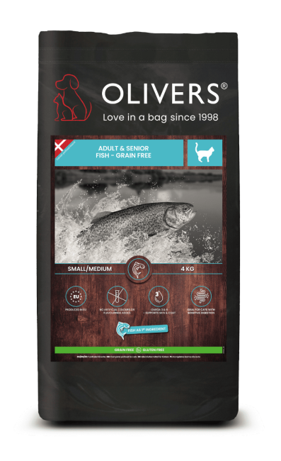 Kornfrit kattefoder med laks